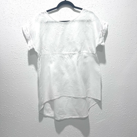 Terzo Millenio linen lagenlook White Women's Top - Picture 1 of 8